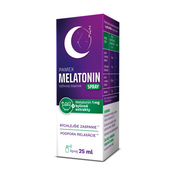 Pamex Melatonin kombinácia melatonínu a byliniek v sprejovej forme 25ml