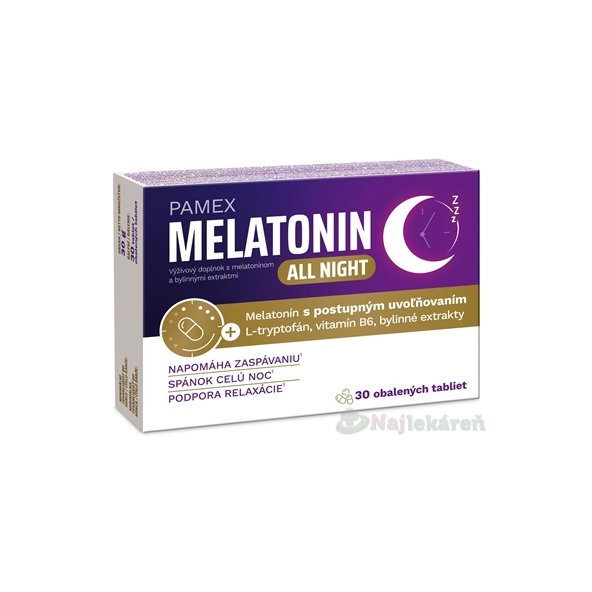 PAMEX MELATONIN ALL NIGHT TABLETY 30TBL