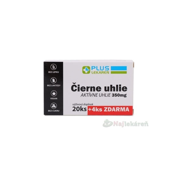 PLUSKA CIERNE UHLIE 350MG 24TBL