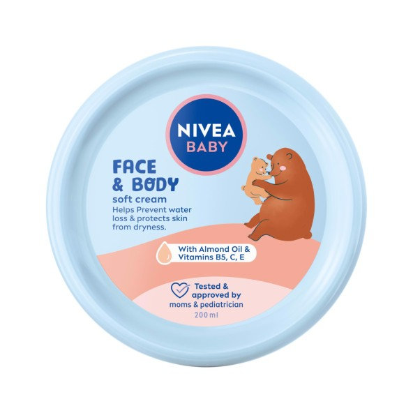 NIVEA BABY Hydratačný Soft krém na tvár a telo 200ml