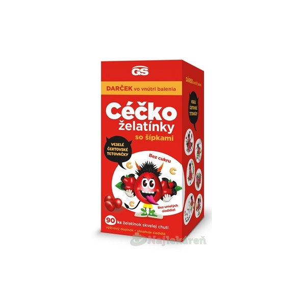 GS CÉČKO želatínky vitamín C so šípkami 90 kusov