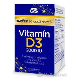 GS Vitamín D3 2000 IU darček 2024 90+ 30 kapsulí